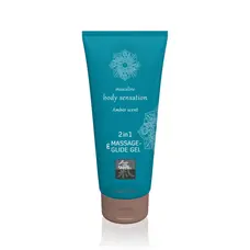 Shiatsu - Amber Scent Massage and Glide Gel 2in1 - Лубрикант и массажное масло 2 в 1, 200 мл