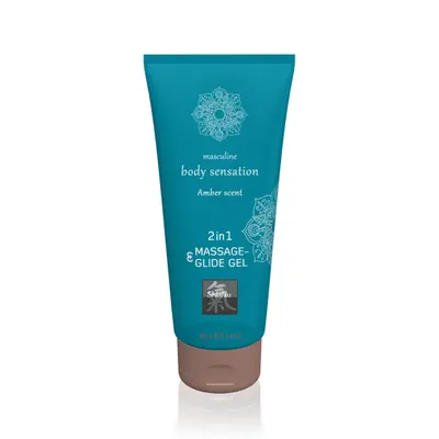 Shiatsu - Amber Scent Massage and Glide Gel 2in1 - Лубрикант та масажне масло 2 в 1, 200 мл