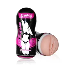 LoveToy Sex In Can Vagina Lotus Tunnel - Мастурбатор-вагіна, 16,5 х6, 5 см (тілесний)