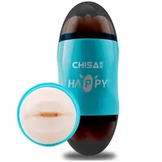 Chisa Portable Happy Cup - Мастурбатор двусторонний вагина-ротик, 19х7.5 см