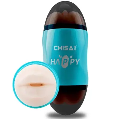 Chisa Portable Happy Cup - Мастурбатор двусторонний вагина-ротик, 19х7.5 см