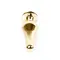 Boss Jewellery Gold Butt Plug Green - Анальна пробка з кристалом, 9,5х3 см (зелений)