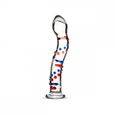 Gildo Glass Dildo No. 3 стеклянный дилдо с изгибами и рисунком, 18.5х3.5 см