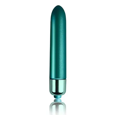 Rocks Off RO-90mm Touch of Velvet Peacock Petals - матовая вибропуля, 9х1.6 см. (зелёный)
