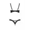 Passion Celine Bikini - Комплект белья под кожу: бюстгальтер и трусики со шнуровкой, XXL/XXXL (чёрный)