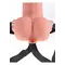 Fetish Fantasy 6 Hollow Rechargeable Strap-on with Balls - Полый вибрострапон на трусиках с пультом ДУ, 15х5 см