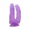 Hi-Rubber Dildo 7.9" подвійний фалоімітатор на присосці, 23х4.6 см (фіолетовий)