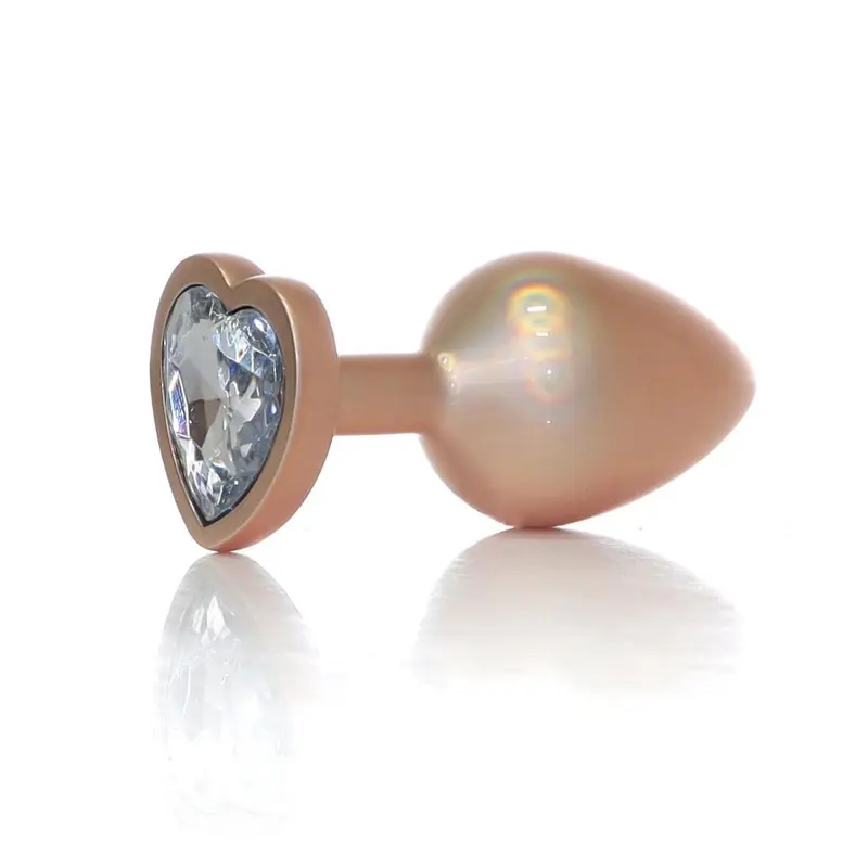 Металлическая анальная пробка Boys of Toys Jewellery Pearl Gold Plug - размер S