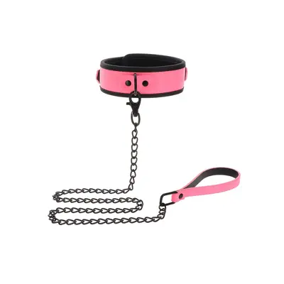 Taboom Collar and Chain Leash - Ошейник с поводком, (розовый)