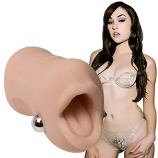 Doc Johnson Sasha Grey - Ultraskyn Vibrating Deep Throat Sucker - вибромастурбатор ротик, 14х7 см