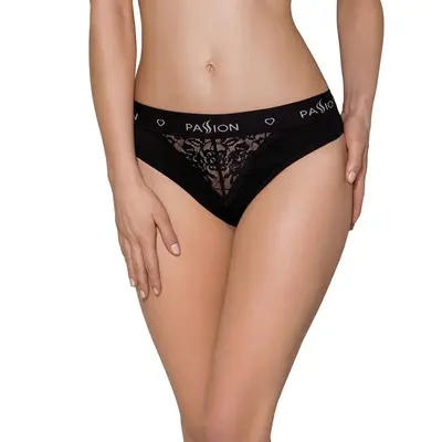 Passion PS001 Panties - Трусики з широкою резинкою та мереживом (чорні, розмір S)