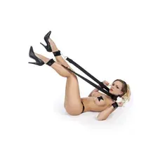 Fetish Tentation Neck, Wrist and Ankle Strap - Фіксатори для ніг та рук з маскою на очі