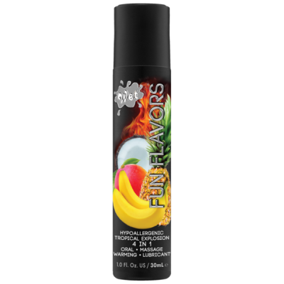 Wet Fun Flavors Tropical Fruit Explosion - Съедобный лубрикант 4 в 1 на водной основе, 30 мл (мультифрукт)