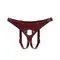 Шкіряні трусики для страпона Liebe Seele Wine Red Strap on Harness, універсальний розмір
