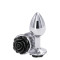 Ns Novelties Rose Buttplug S - Анальная пробка, 6,35х2,7 см, (серебристая с черным)