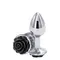 Ns Novelties Rose Buttplug S - Анальная пробка, 6,35х2,7 см, (серебристая с черным)