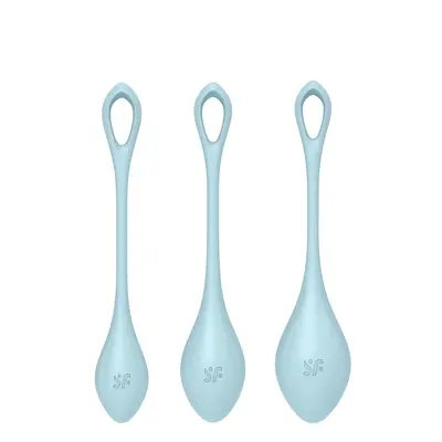 Satisfyer Yoni Power 2 набор йони бусин, диаметр 2-2,5-3 см (голубой)