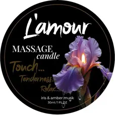 Массажная свеча L'amour Massage Candle Iris & Amber Musk, 30 мл (ирисы и мускус)
