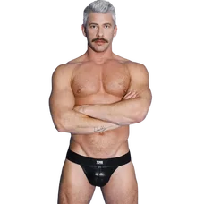 Tom of Finland Leather Jock Strap - Трусы мужские, M/L (чёрный)