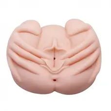 Crazy Bull Real Vagina and Anal Masturbator - Мастурбатор с вибрацией вагина и анус, 22.5 см (телесный)