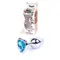 Boss Jewellery Silver Heart PLUG Light Blue - Анальна пробка із кристалом, 7х2.7 см (блакитний)