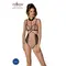 Passion - DOMINICA BODY - Сексуальний боді в горошок, XXL/XXXL (бежевий)
