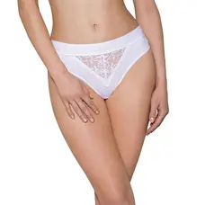 Passion PS001 Panties - Трусики з широкою резинкою та мереживом (білі, розмір S)