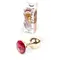 Boss Jewellery Gold Plug Red - Анальна пробка з червоним кристалом, 7х2.7 см (червоний)