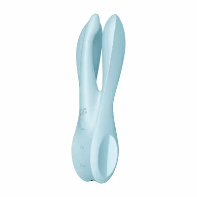 Satisfyer Threesome 1 - Клиторальный вибратор, 14 х 5.6 х 3.6 см (голубой)