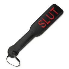 Пикантные Штучки - шлёпалка SLUT (черная), 31.5х6.5 см