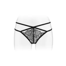 Fashion Secret Mylene Black - трусики-стрінги з подвійною лінією стегна, S-L (чорні)