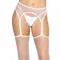 Leg Avenue - Net stockings with garter belt - Чулочки с поясом, O/S (белый)