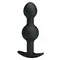 Pretty Love silicone Anal balls Black - Анальна пробка со смещенными центрами тяжести, 10,4х2.2-2.6 см (черный)