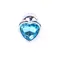 Boss Jewellery Silver Heart PLUG Light Blue - Анальна пробка із кристалом, 7х2.7 см (блакитний)