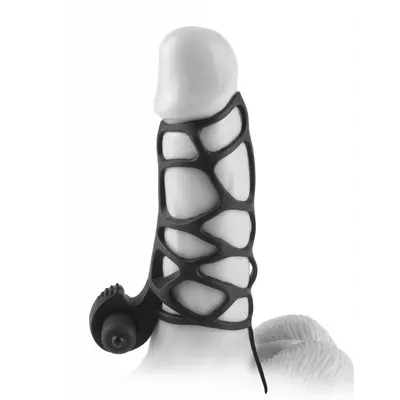 Pipedream FX Extreme Silicone Power Cage - вібронасадка, 12х3.3 см (чорний)
