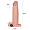 LoveToy Pleasure X-Tender Vibrating Penis Sleeve Flesh Add 2" - Насадка на пенис с вибрацией, +5 см (телесный)