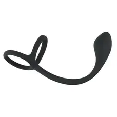 Ерекційне кільце Black Velvets Cock&Ball Ring+Plug