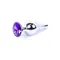 Jewellery Silver Butt Plug Purple - Анальна пробка з кристалом, 9,3х3 см (фіолетовий)