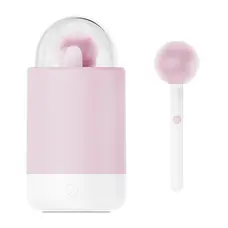 Вібратор-цукерка на паличці KISSTOY Pink Pop, зарядний кейс-нічник