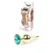 Boss Jewellery Gold Butt Plug Green - Анальна пробка з кристалом, 9,5х3 см (зелений)