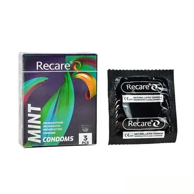 Holographic Recare Ultra Thin Mint Condoms 3шт, ультратонкі