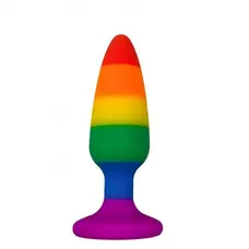 Wooomy Hiperloo Silicone Rainbow Plug M - Анальная пробка, 11х2.9 см