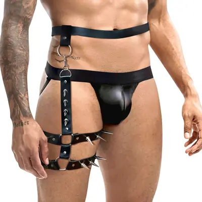 Чоловічі гартери з натуральної шкіри Art of Sex - Serge, L-2XL