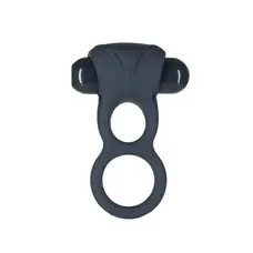 Lux Active Triad Vibrating Dual Cock Ring - подвійне віброкільце з пультом, 11х2.7 см (синій)