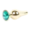 Boss Jewellery Gold Butt Plug Green - Анальна пробка з кристалом, 9,5х3 см (зелений)