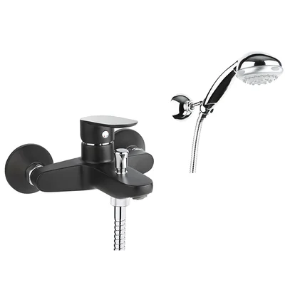 Смеситель для ванны Santan KEVON CHIC 81NC8150 Black с душевым гарнитуром