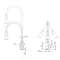 Змішувач для кухні Lidz Aria 015F31 з гнучким виливом (k35) LDARI015F31WNK36981 White / Nickel