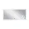 Дзеркало Qtap Stork 1400х700 з LED-підсвічуванням Touch, лінза, цифровий годинник, димер, рег. яскравості QT1578142270140W