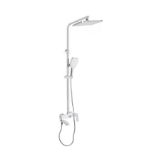 Душова система універсальна Qtap Swan Cascada на три споживачі (з виливом) QTSWA111CRW45570 Chrome/White