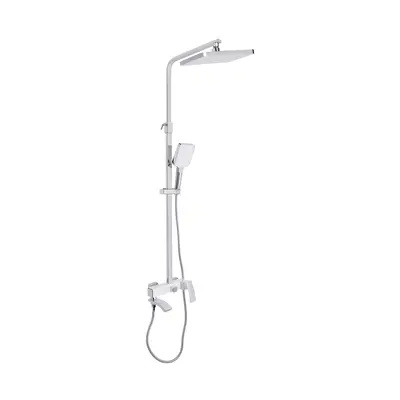 Душова система універсальна Qtap Swan Cascada на три споживачі (з виливом) QTSWA111CRW45570 Chrome/White